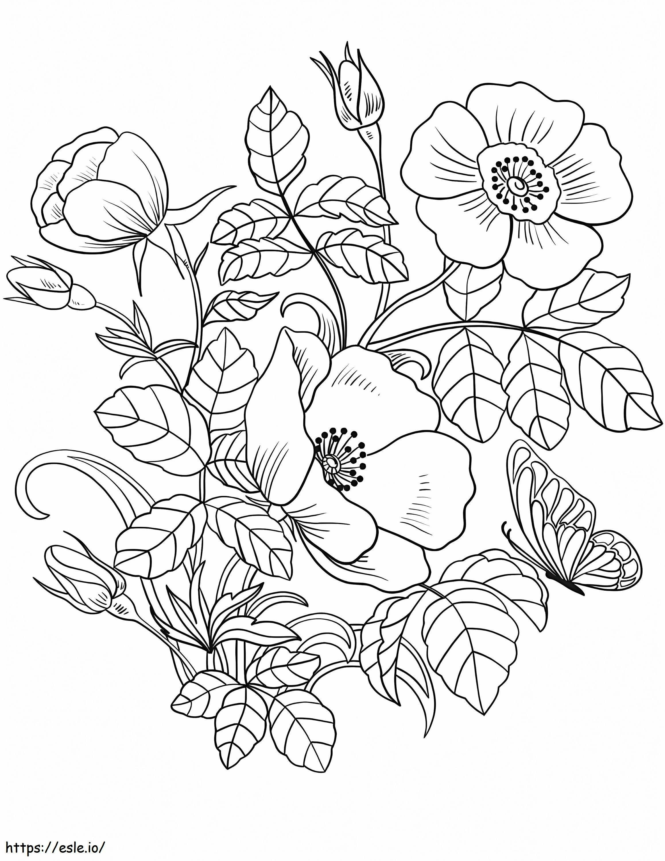 Coloriage Fleurs de printemps 4 à imprimer dessin