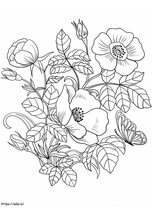 Spring Flowers 4 coloring page