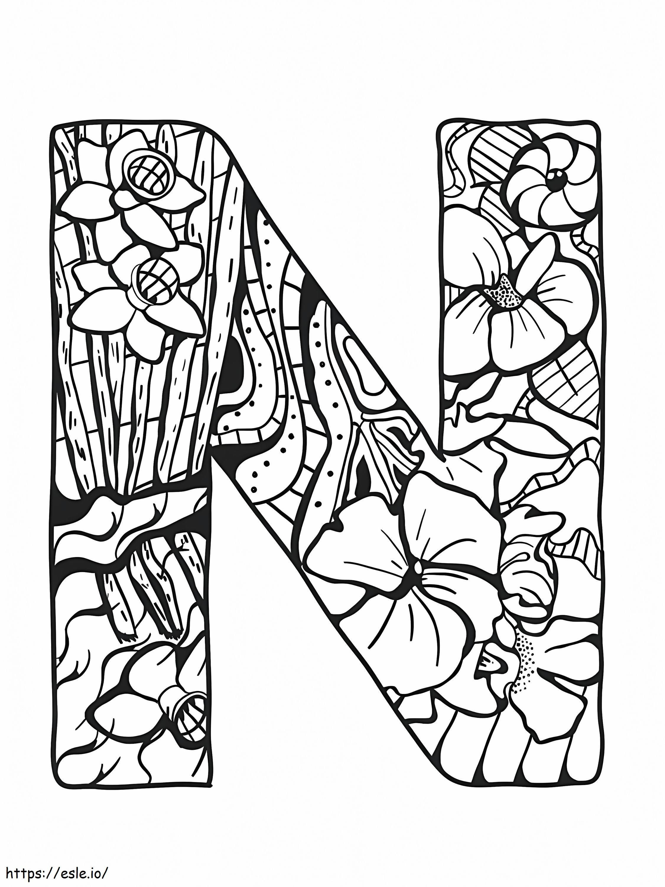 Letter N 5 coloring page