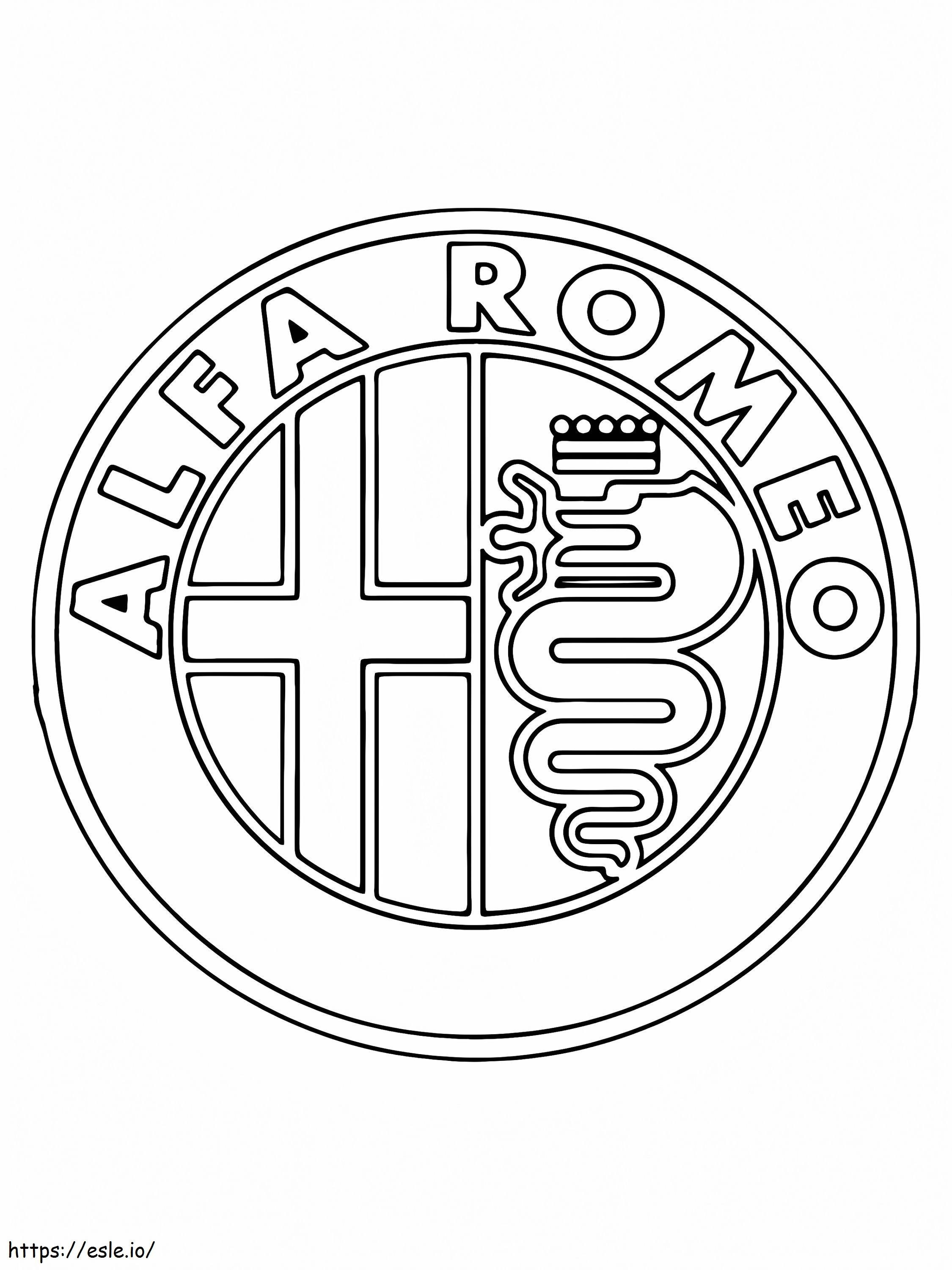 Logo-ul mașinii Alfa Romeo de colorat