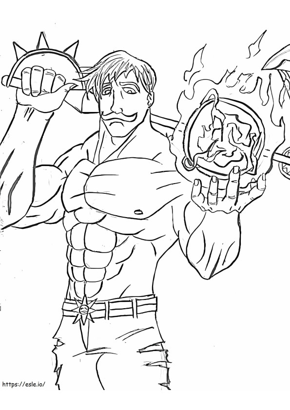 Escanor Using Power coloring page