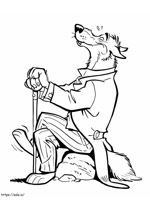 Old Wolf coloring page