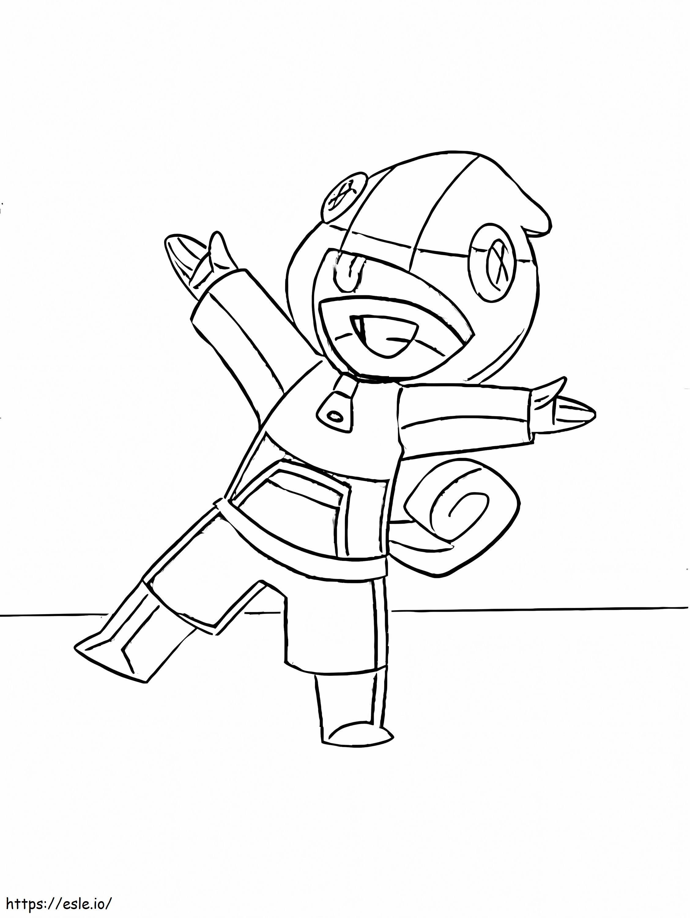 Funny Leon Brawl Stars coloring page