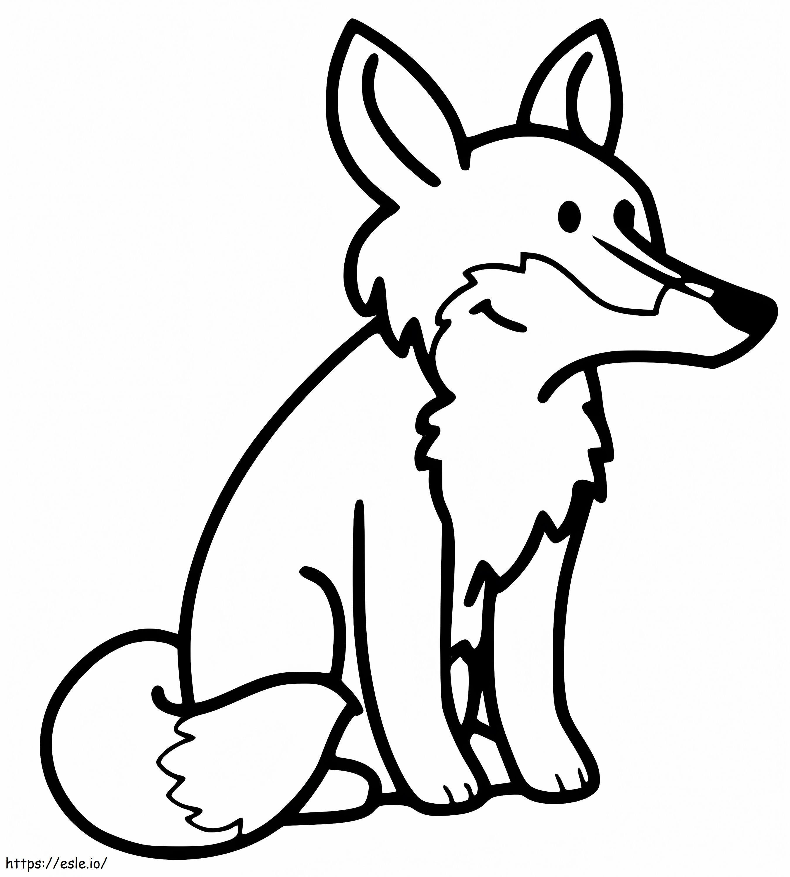 Smiling Fox coloring page
