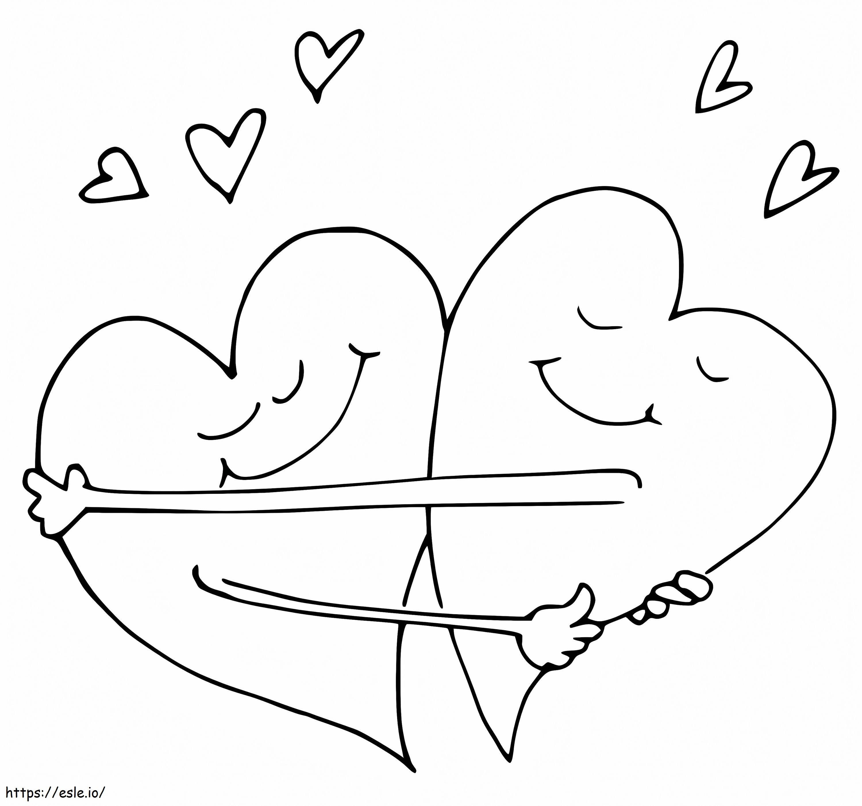 Heart Couple coloring page