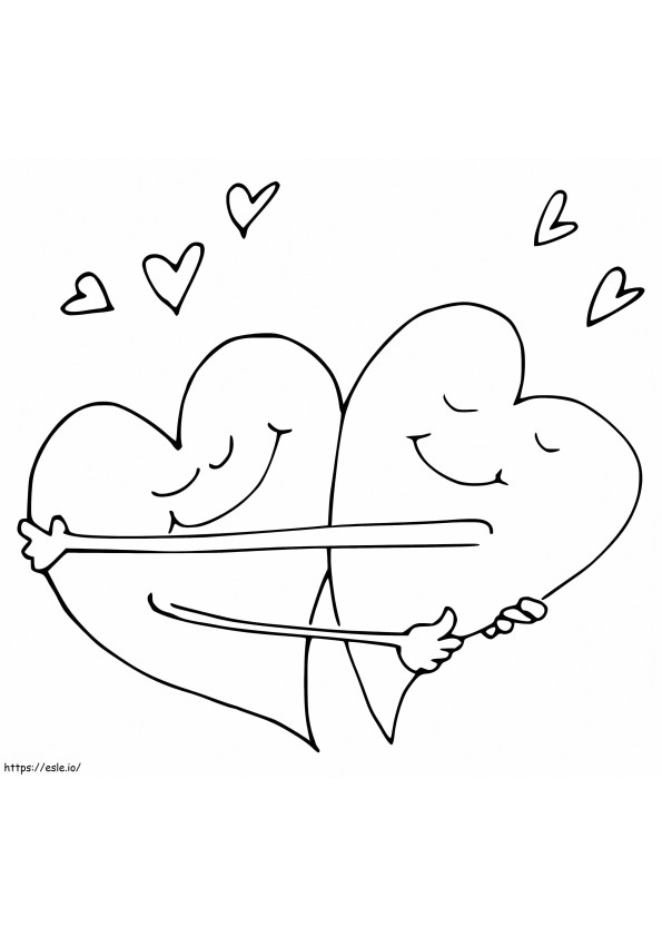 Heart Couple coloring page