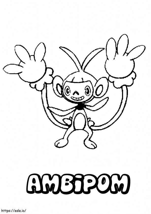 Ambipom Gen 4 Pokémon kleurplaat