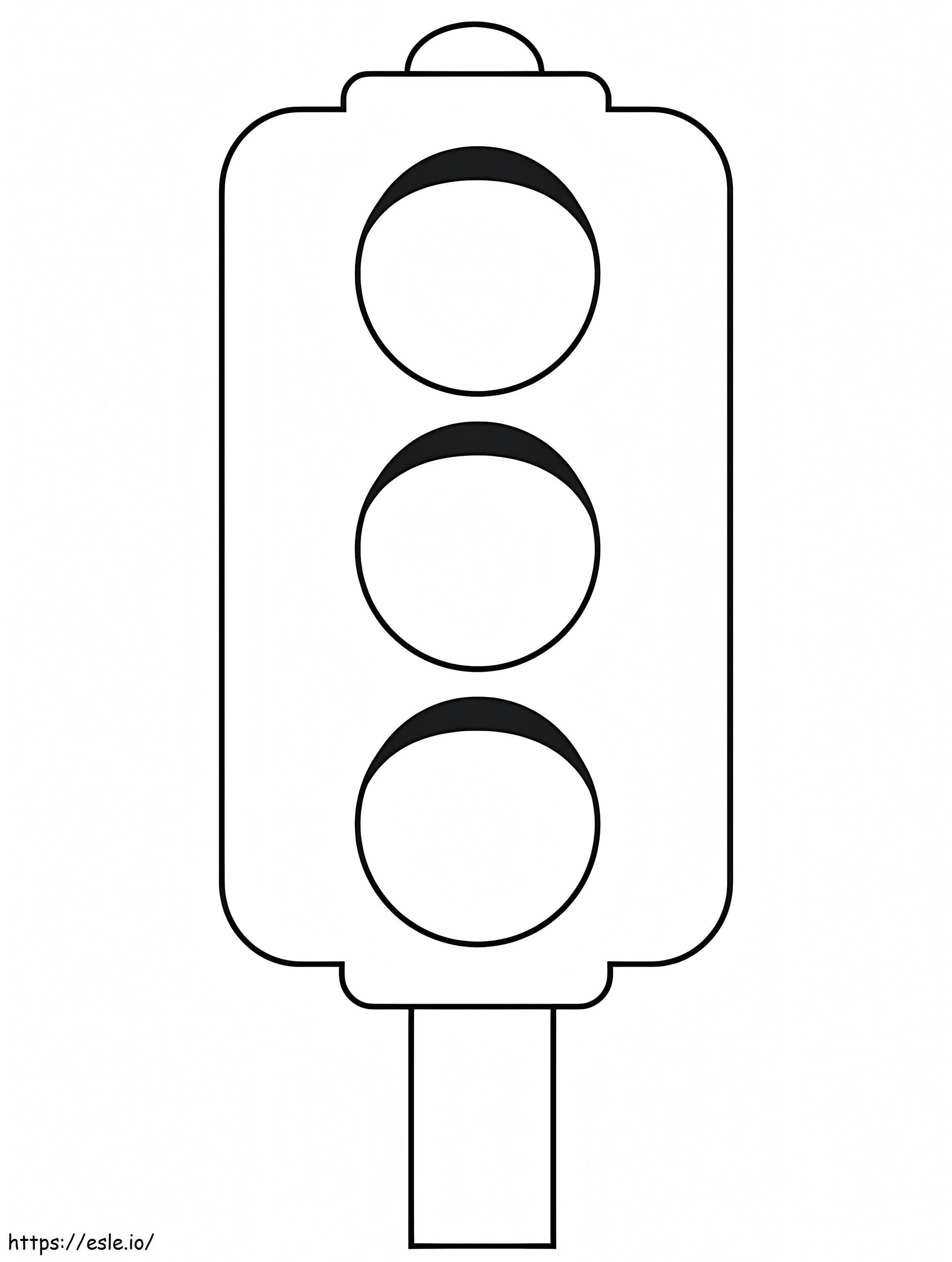 Easy Printable Traffic Light coloring page