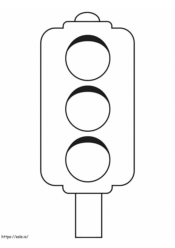 Easy Printable Traffic Light coloring page