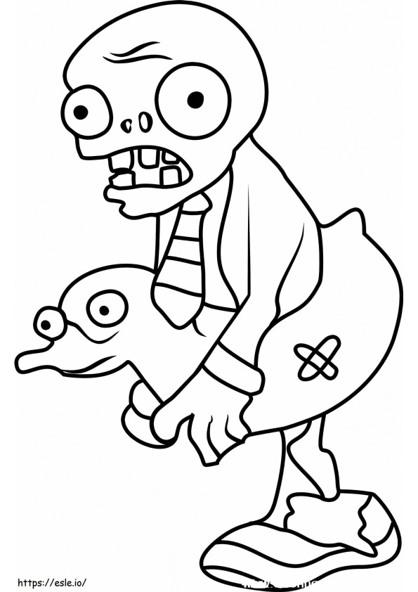 Ducky Tube Zombie coloring page