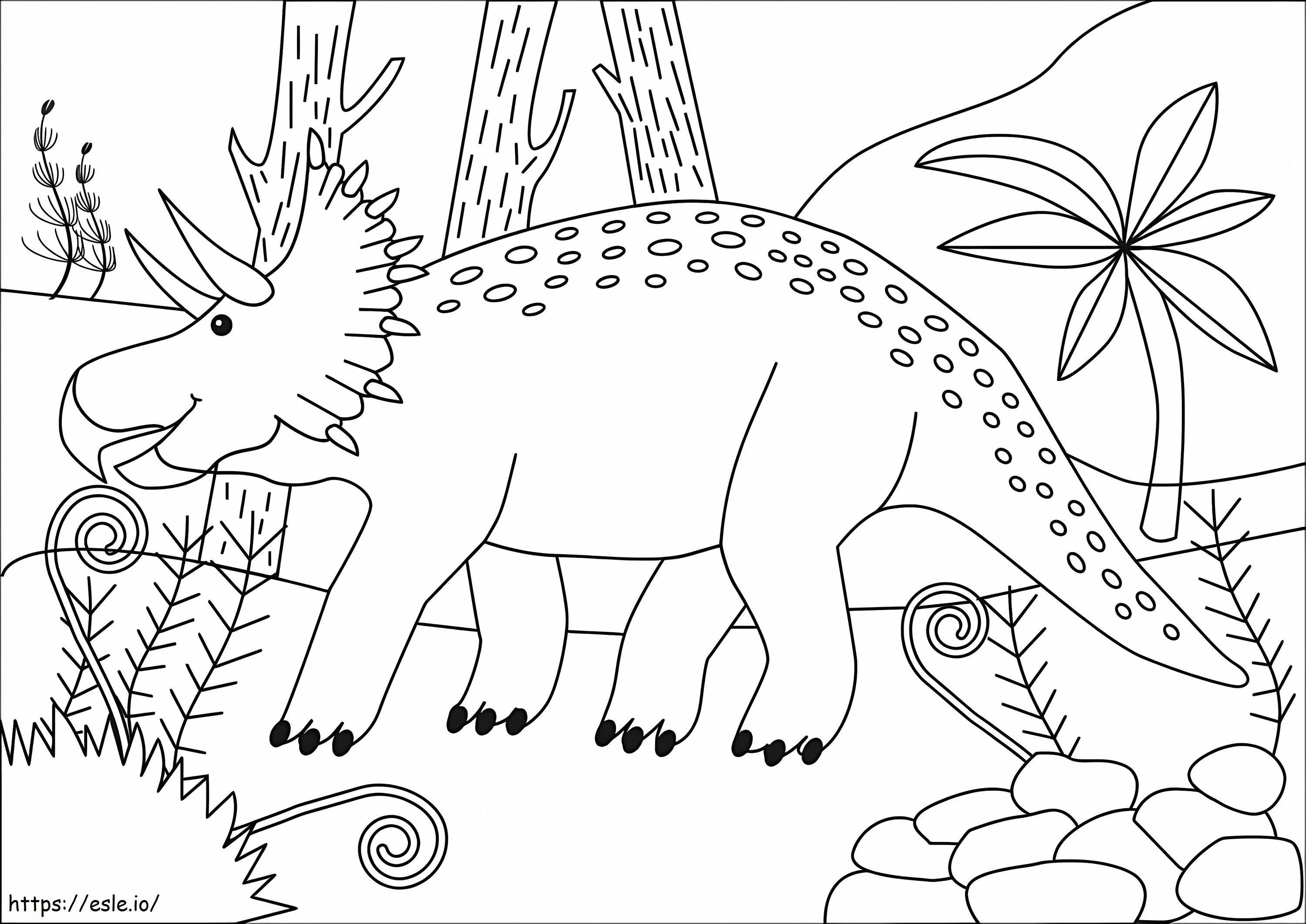 Pagina de colorat Triceratops 1 de colorat