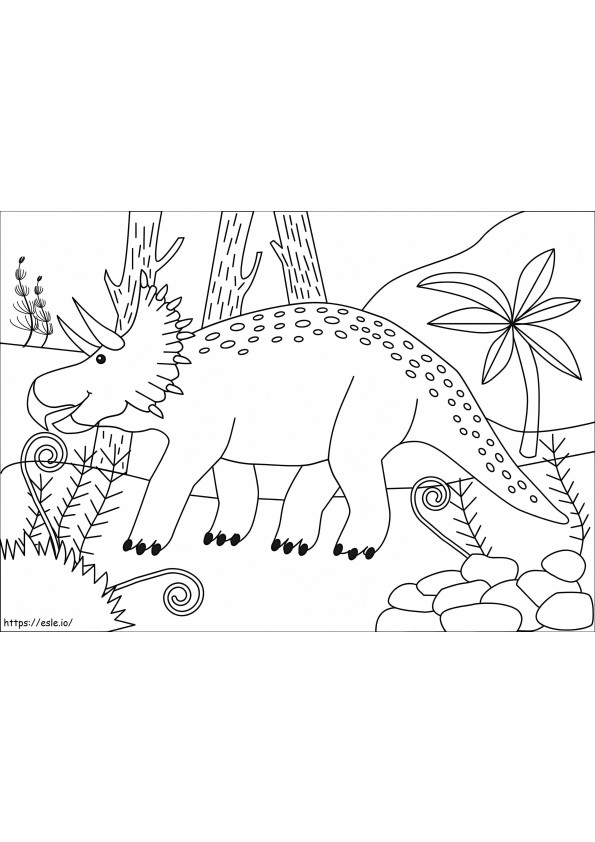 Pagina de colorat Triceratops 1 de colorat