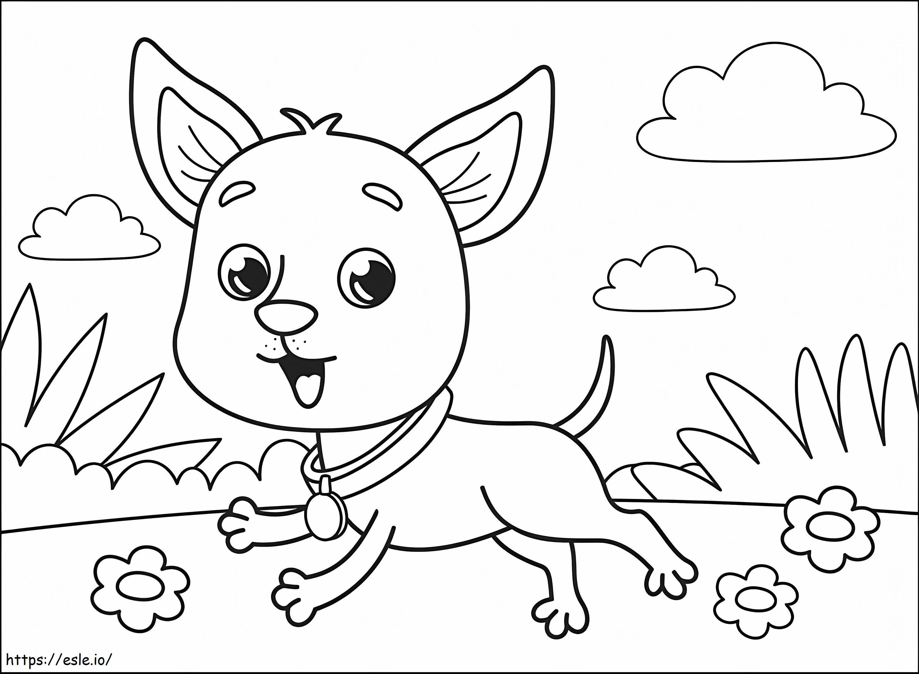 Cute Chihuahua Running coloring page