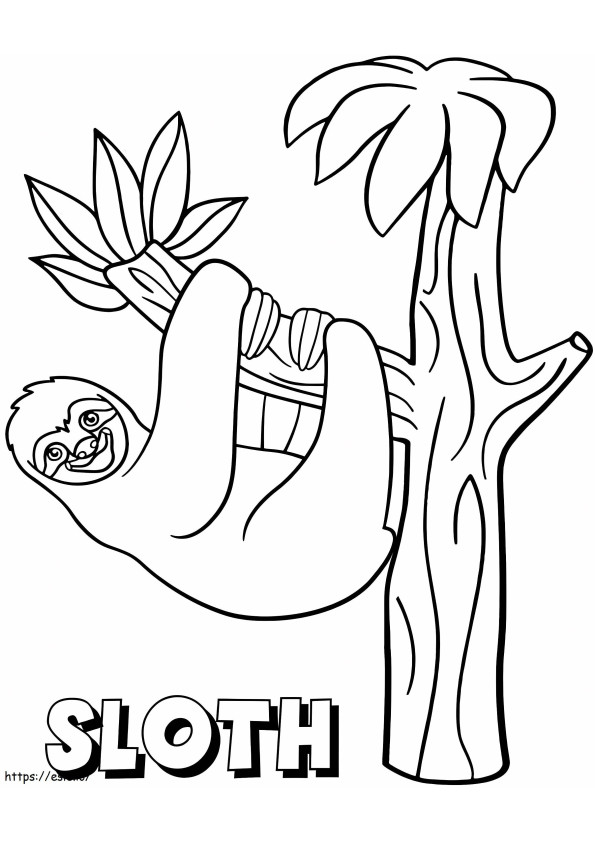 Sloth On A Tree coloring page