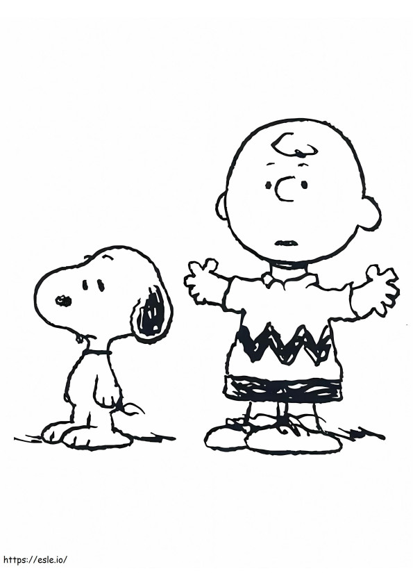 Snoopy en Charlie Brown kleurplaat