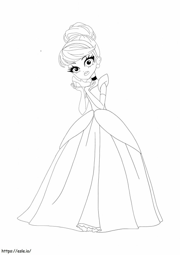Prinsessa Cinderella värityskuva