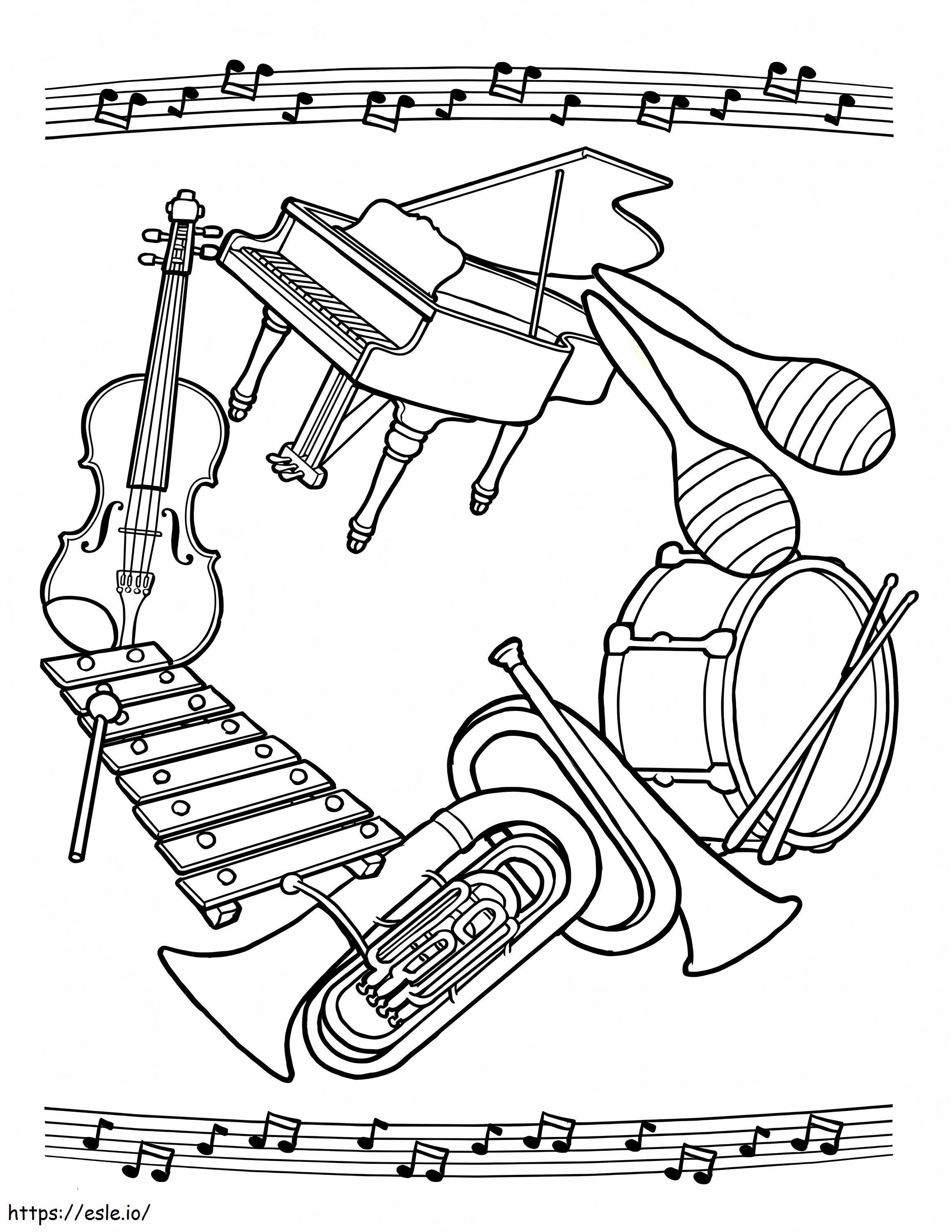 Basic Musical Instrument coloring page