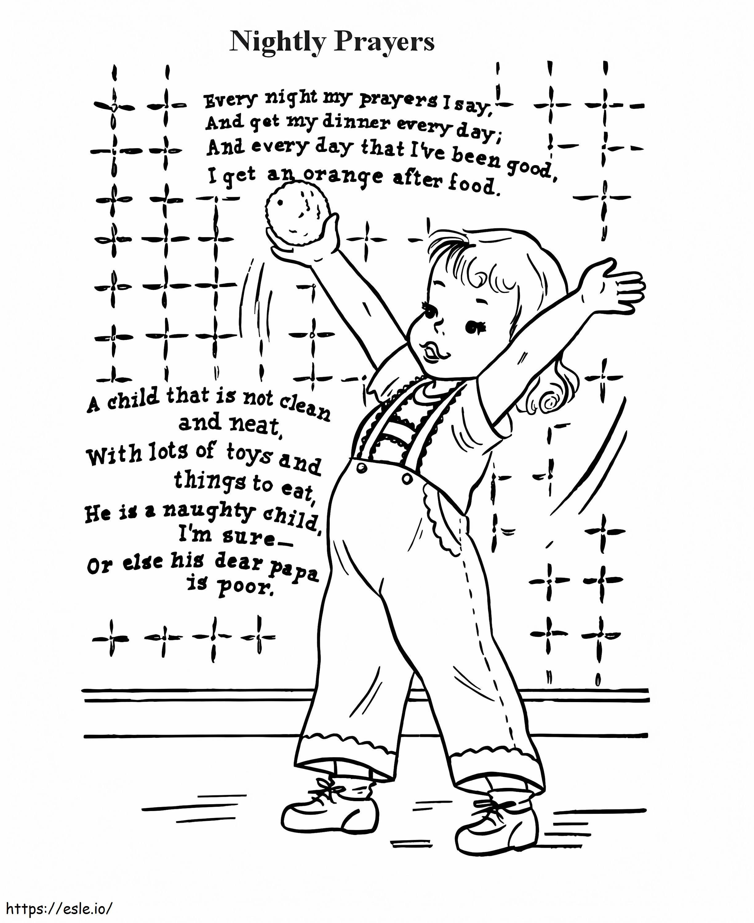 Nightly Prayers Nursery Rhymes coloring page