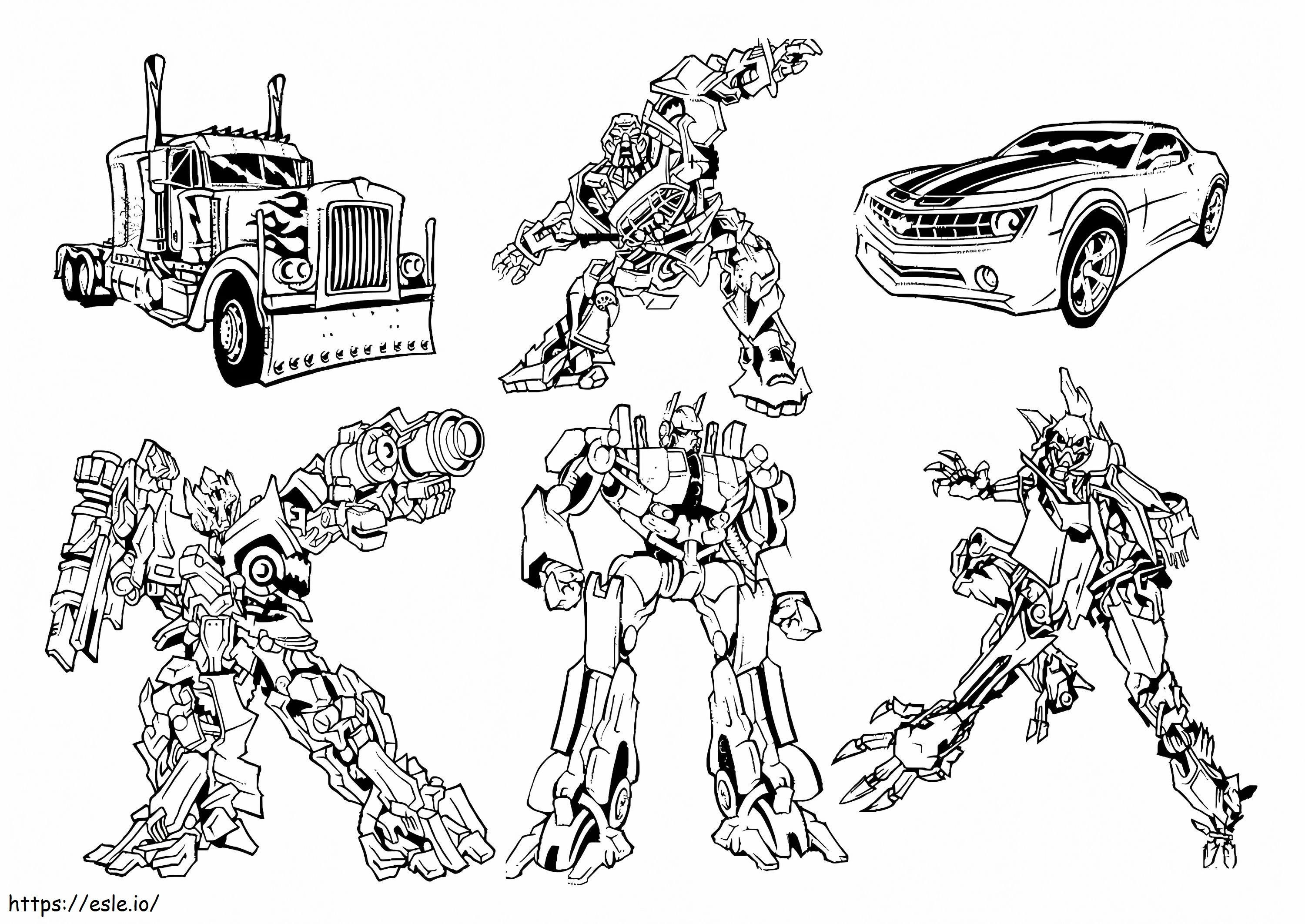Transformers-robotit värityskuva