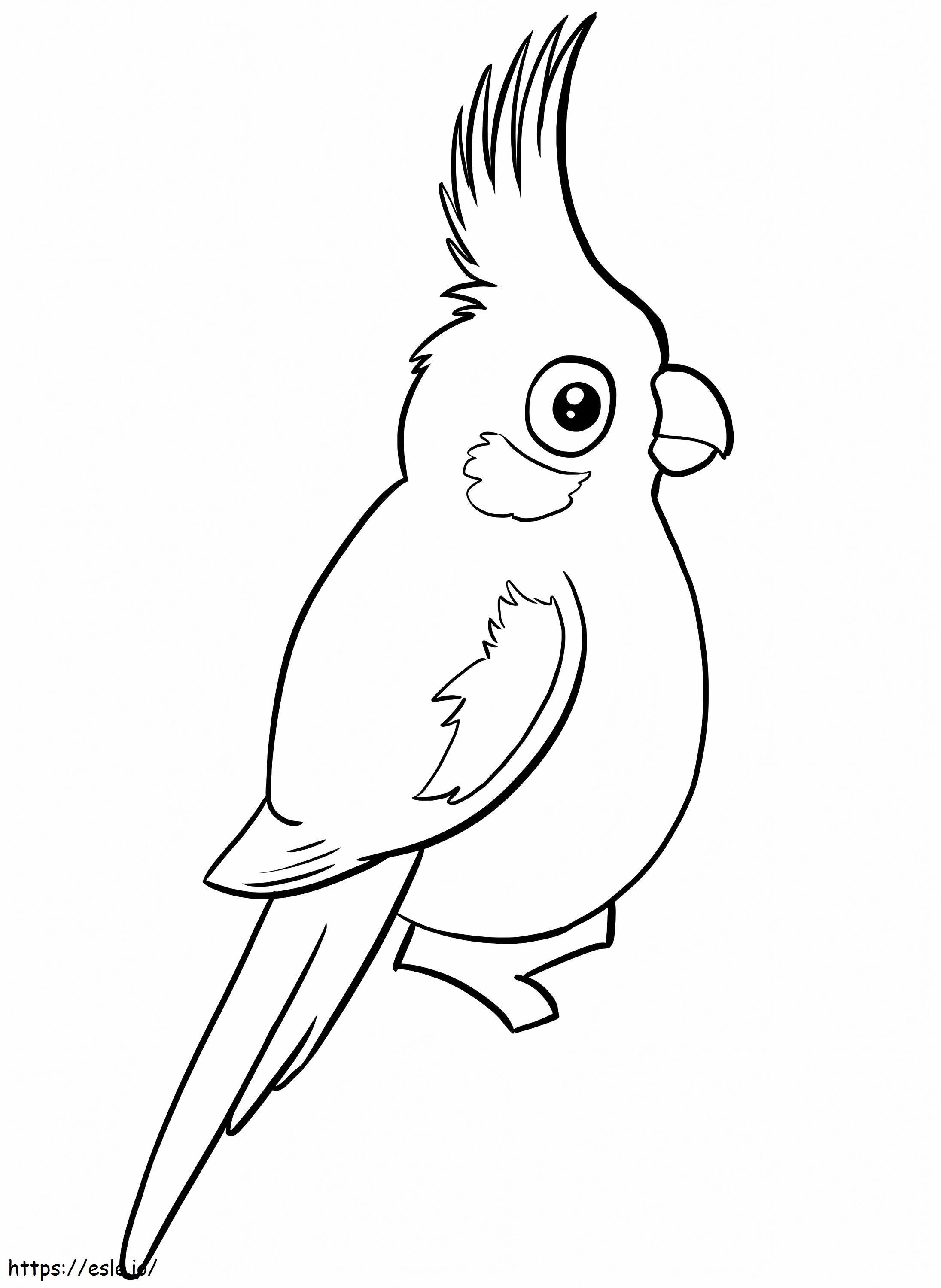 Adorable Cockatiel coloring page