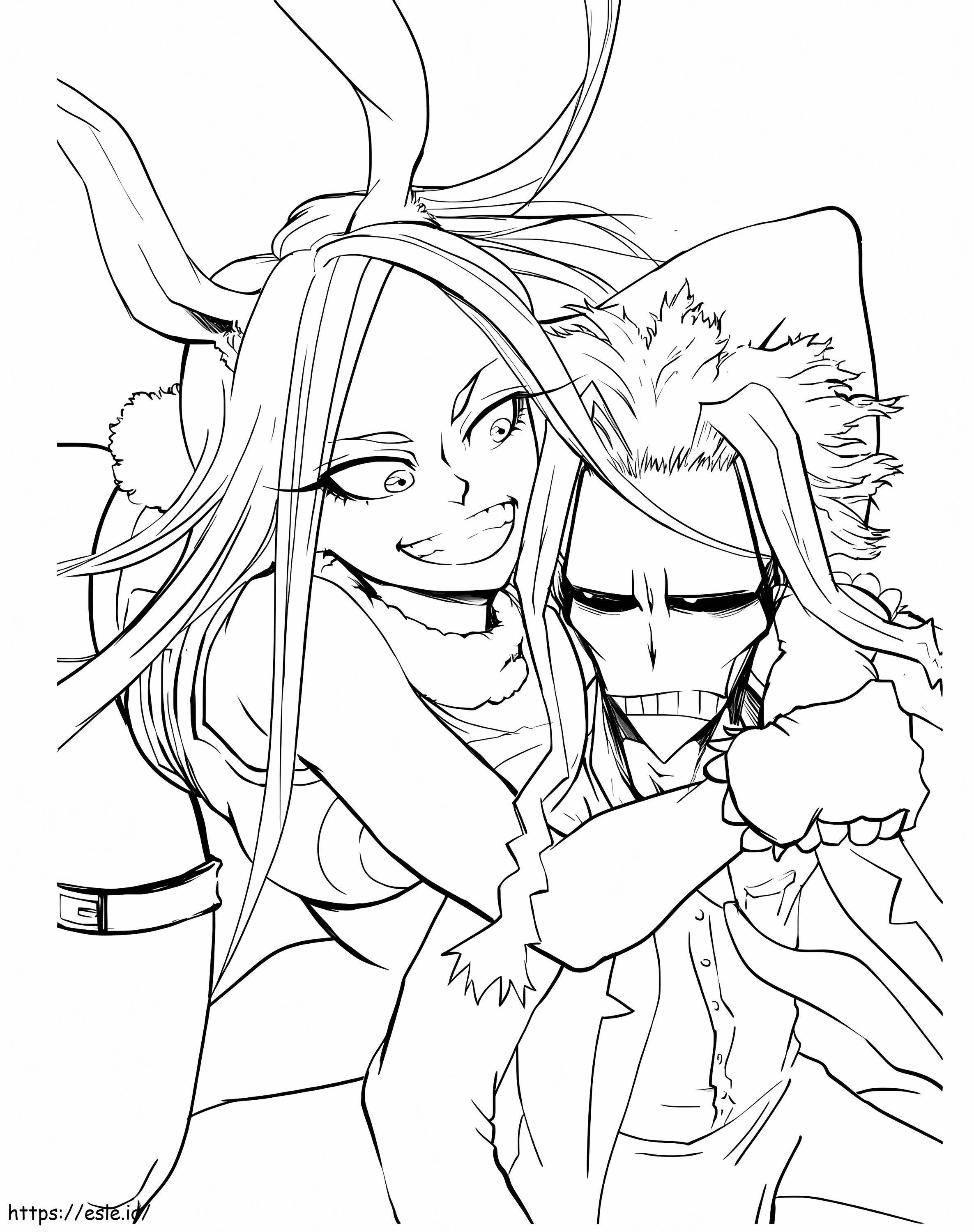 All Might And His Mate coloring page