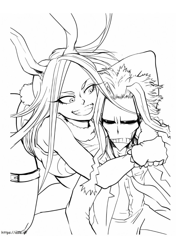 All Might And His Mate coloring page