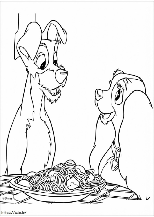 Lady And The Tramp 1 coloring page