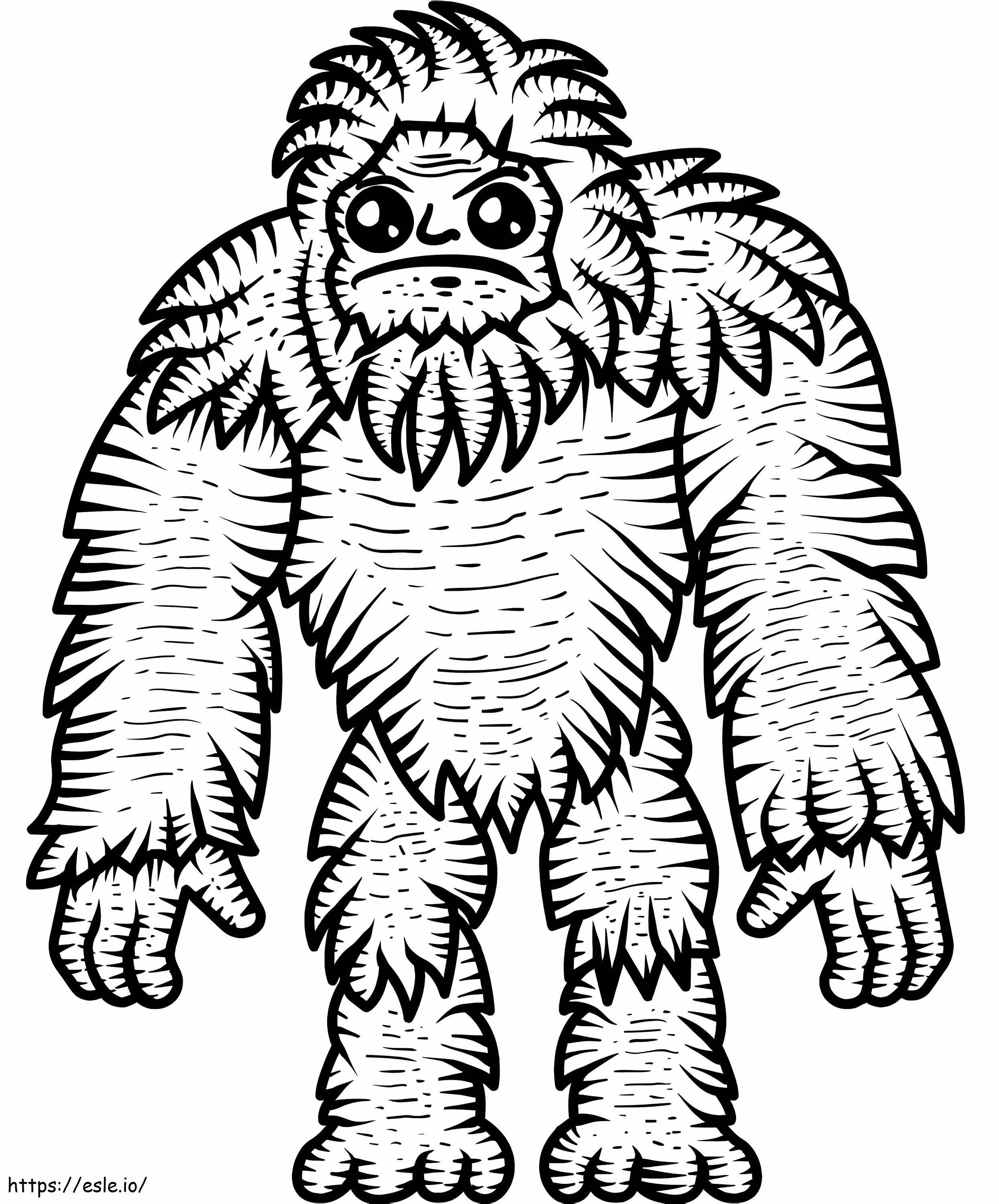Cute Bigfoot coloring page