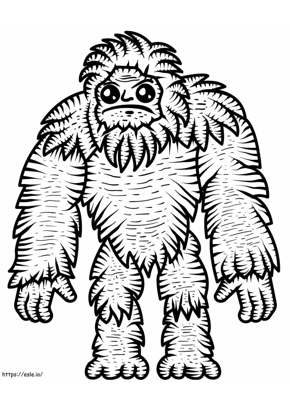 Cute Bigfoot coloring page