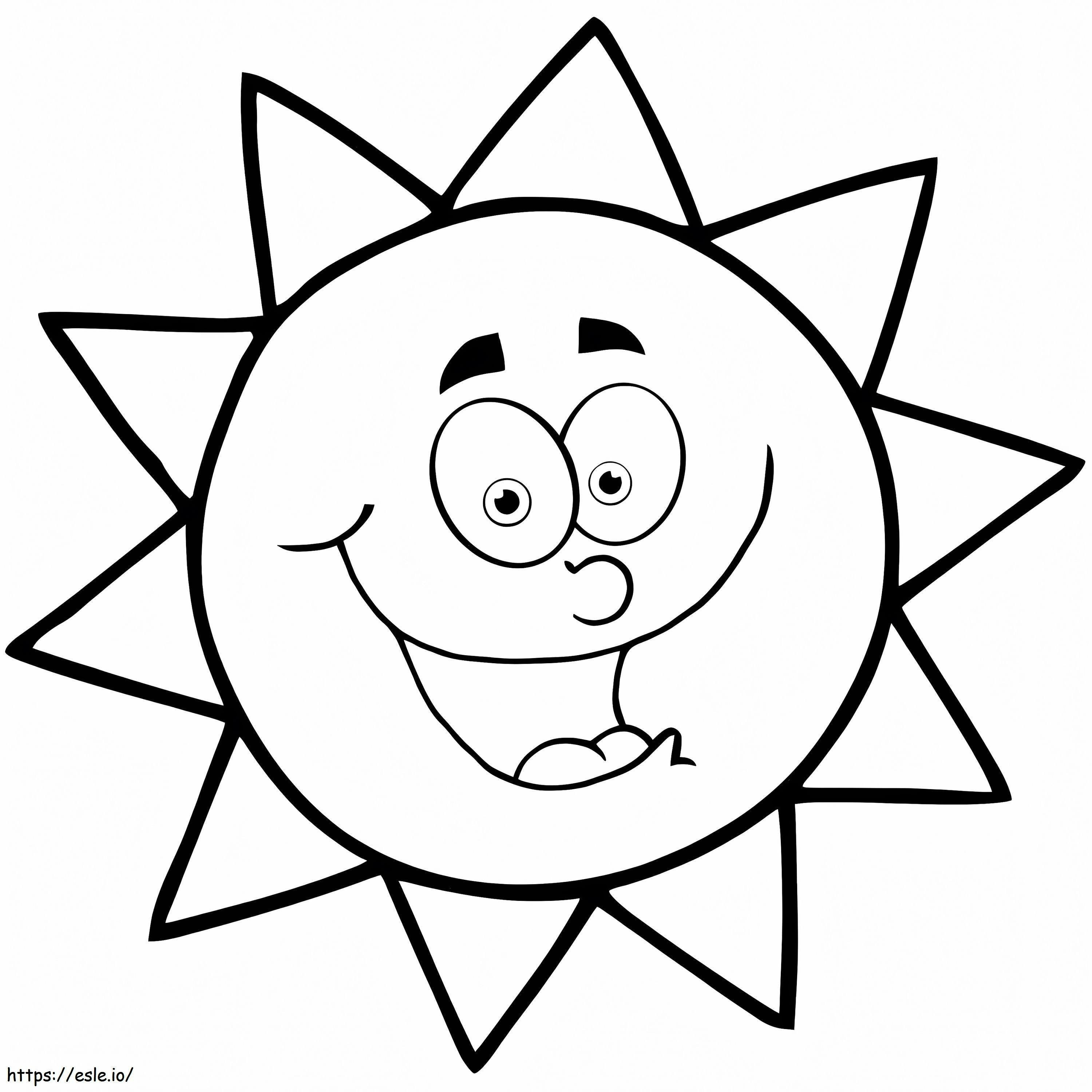 Happy Sun Smiling coloring page