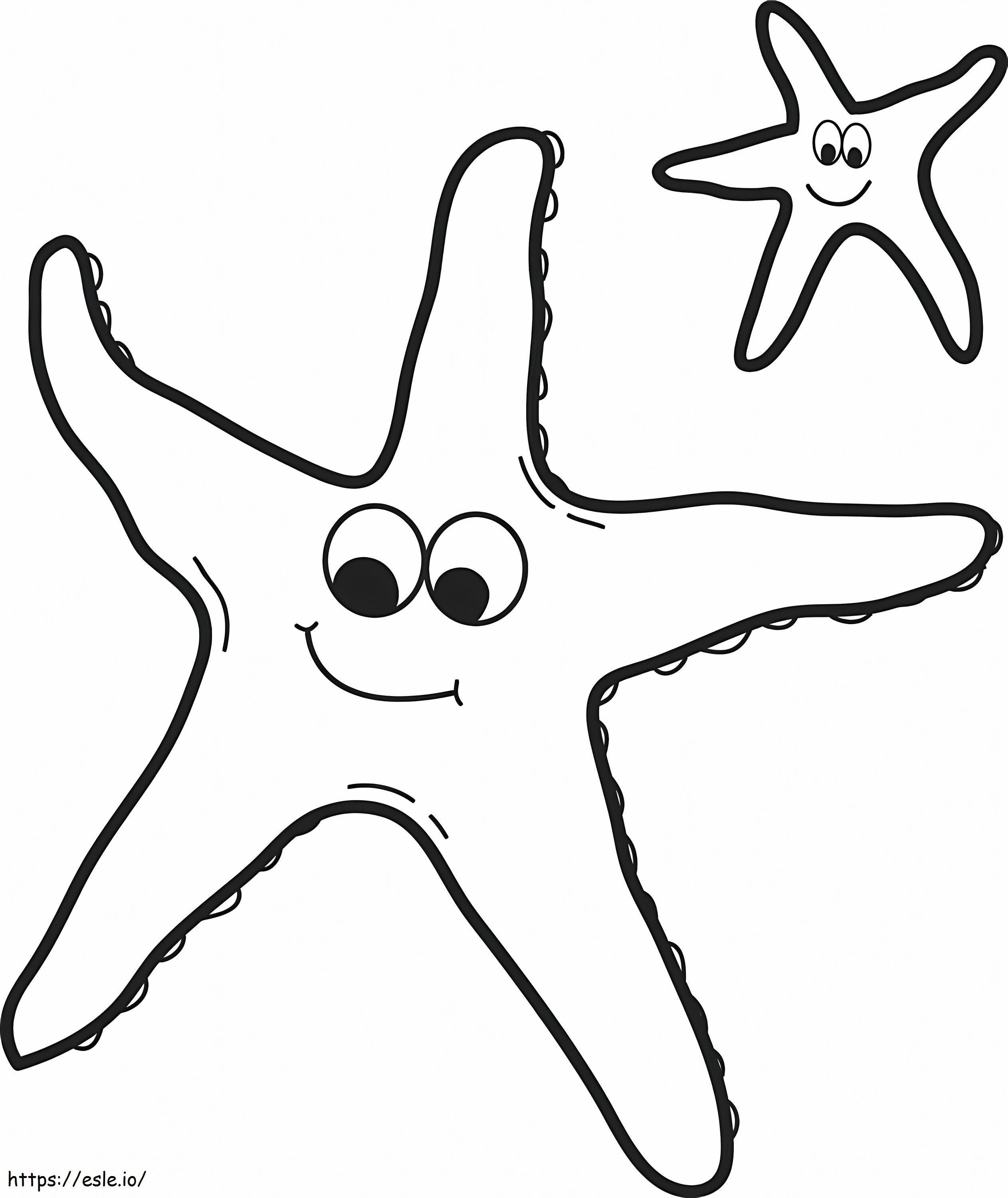 Two Starfish Smiling coloring page