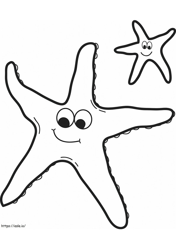 Coloriage Deux étoiles de mer souriantes à imprimer dessin