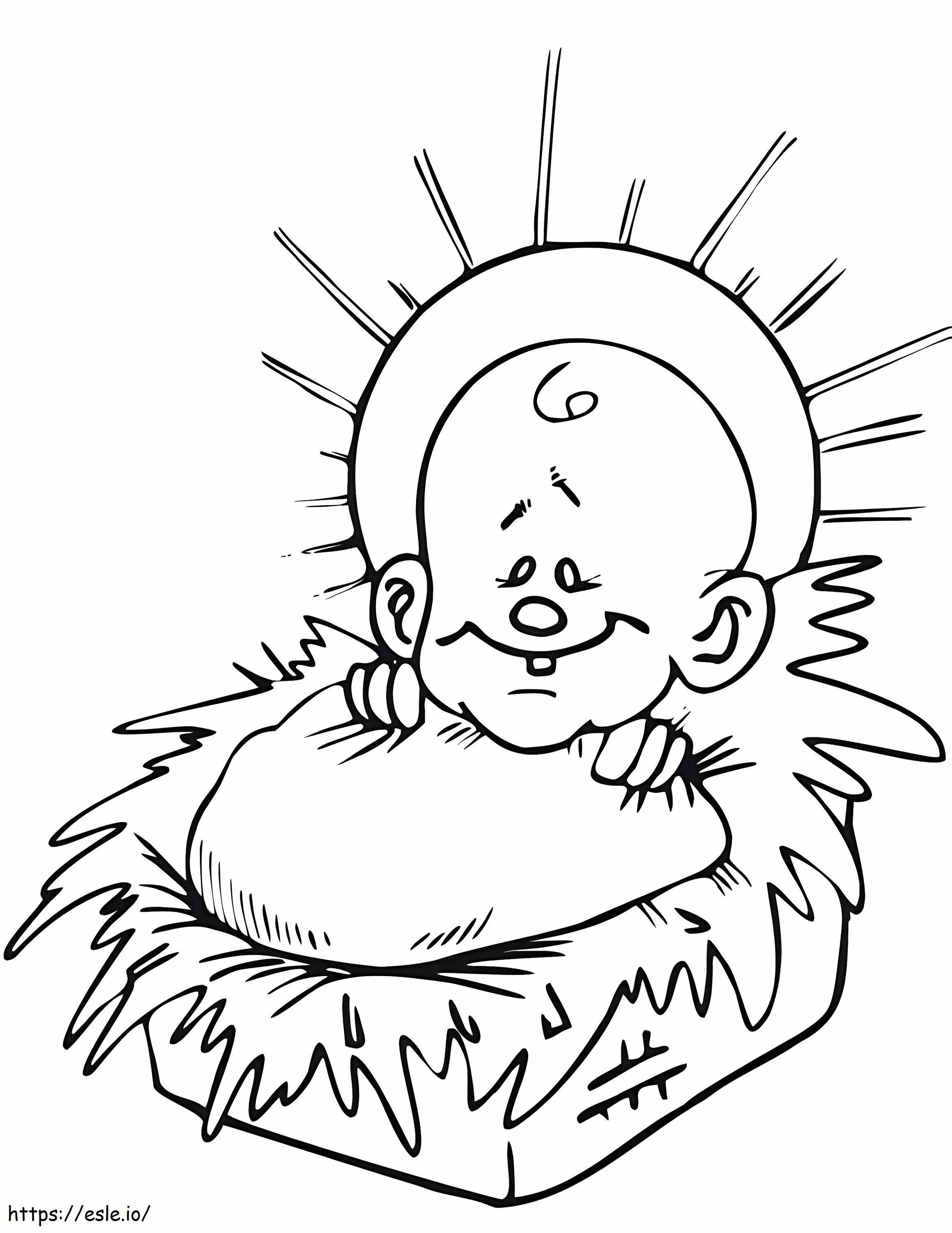 Jesus In A Manger coloring page
