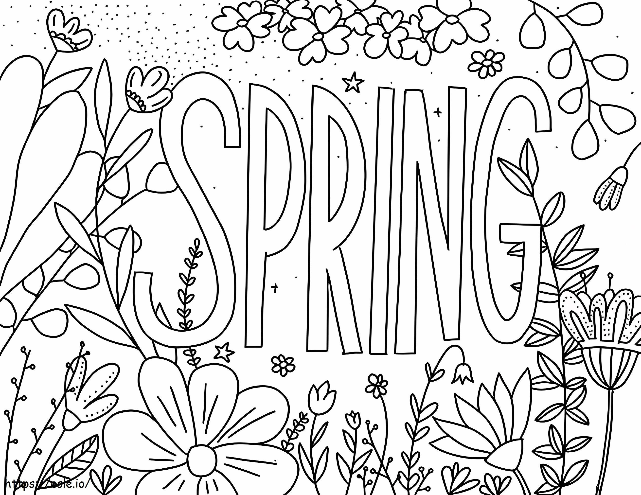 Simple Spring coloring page