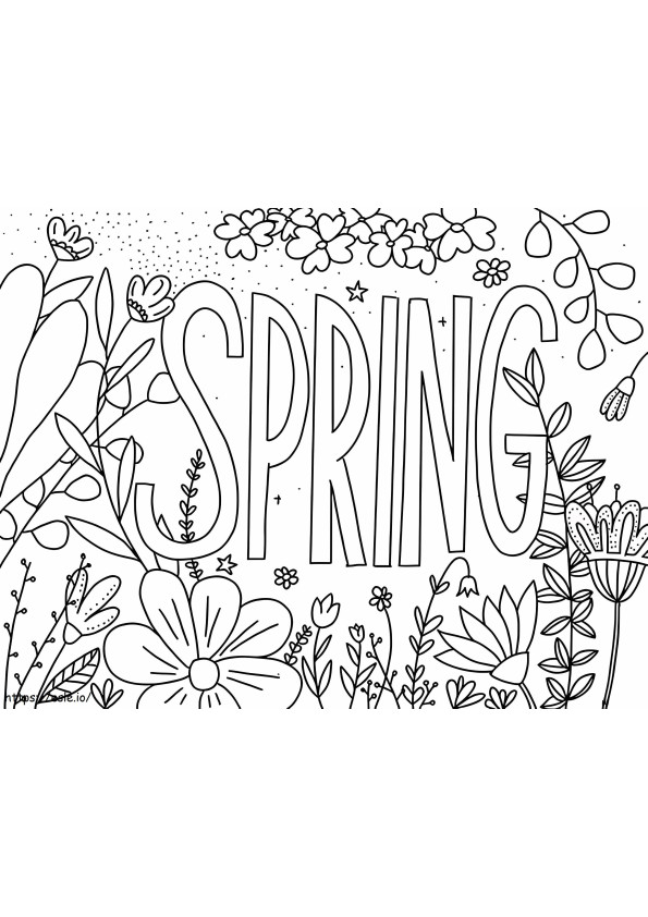 Eenvoudige lente kleurplaat