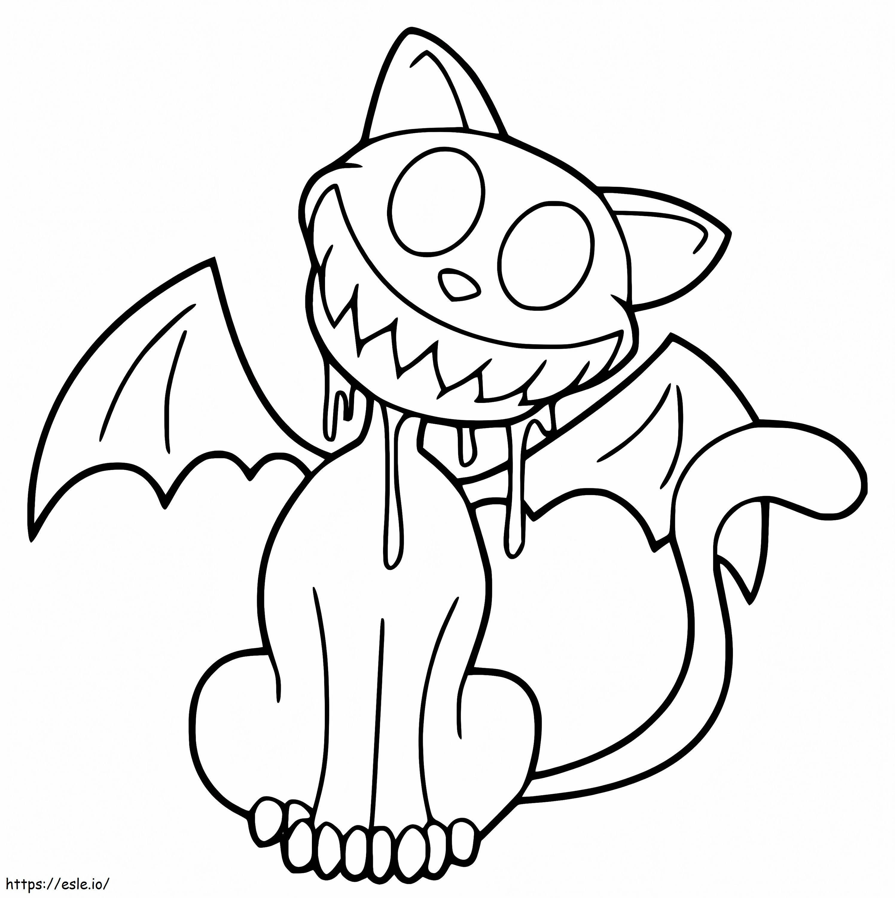 Coloriage Chat monstre à imprimer dessin