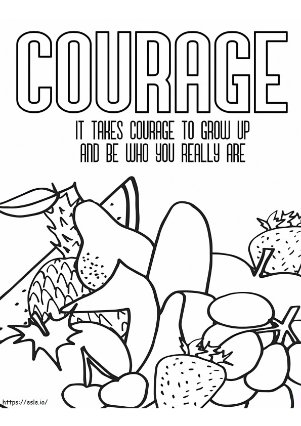 Cita de coraje para imprimir gratis para colorear