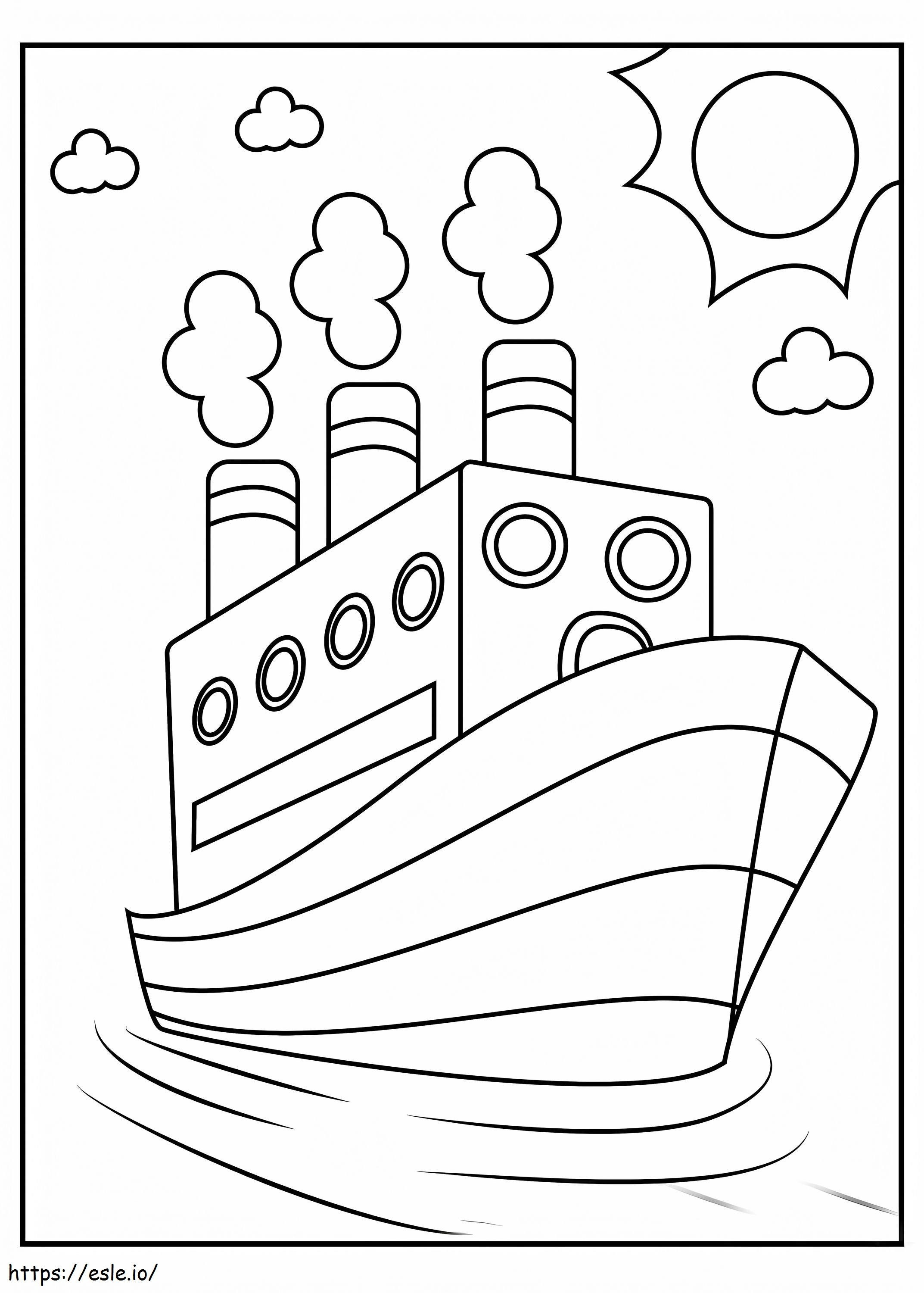 Barco Simples para colorir