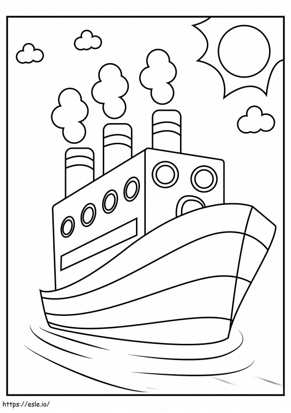 Simple Boat coloring page