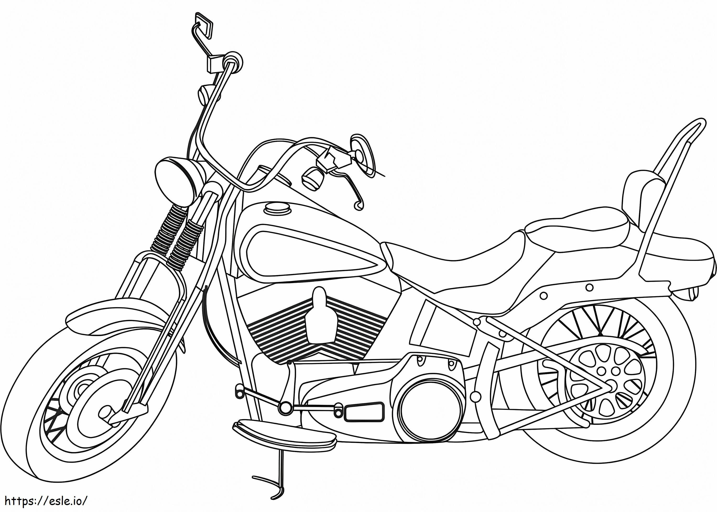 Upea Harley Davidson -moottoripyörä värityskuva
