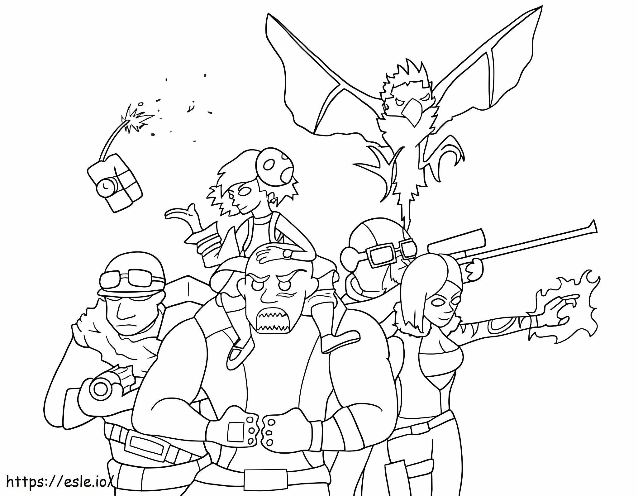Characters Borderlands coloring page
