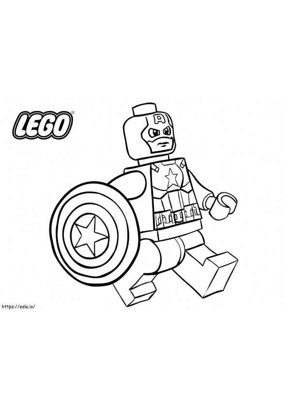 Coloriage Lego Captain America en cours d'exécution à imprimer dessin