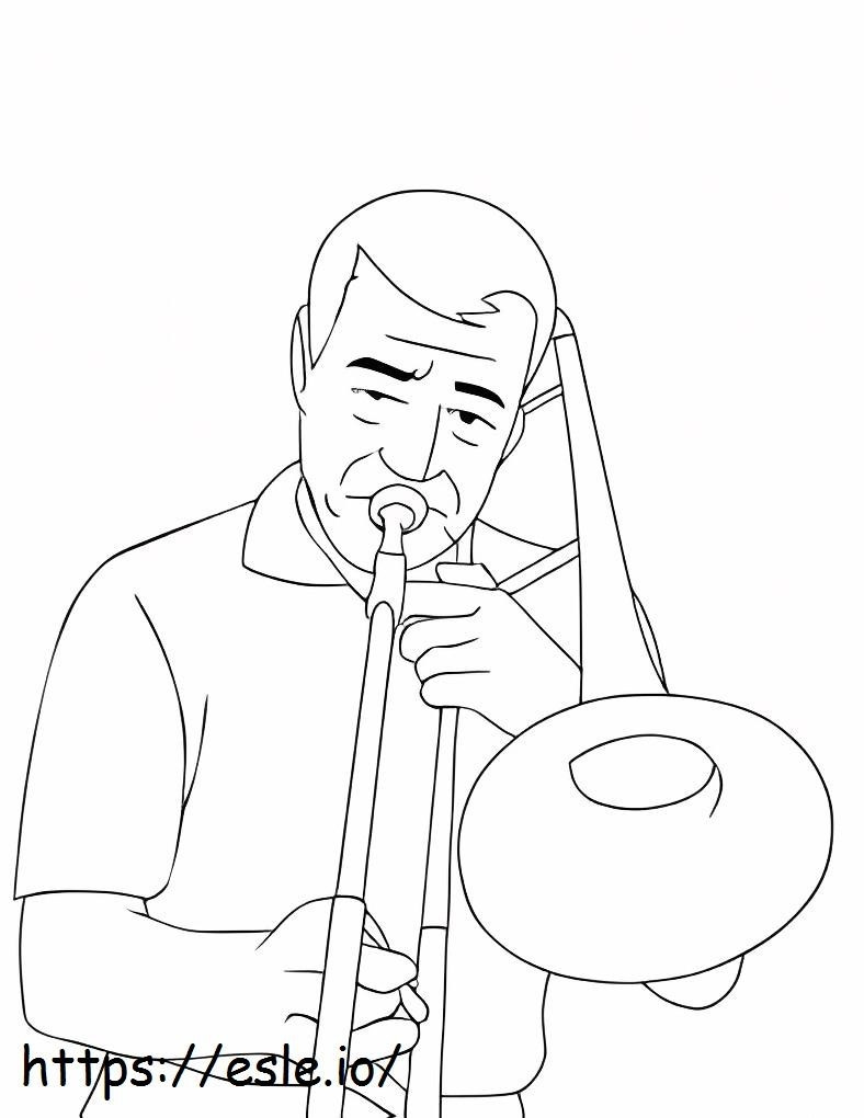 Bărbat care cântă la instrumente muzicale de colorat