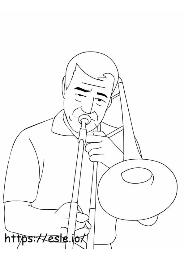 Mies soittaa soittimia värityskuva