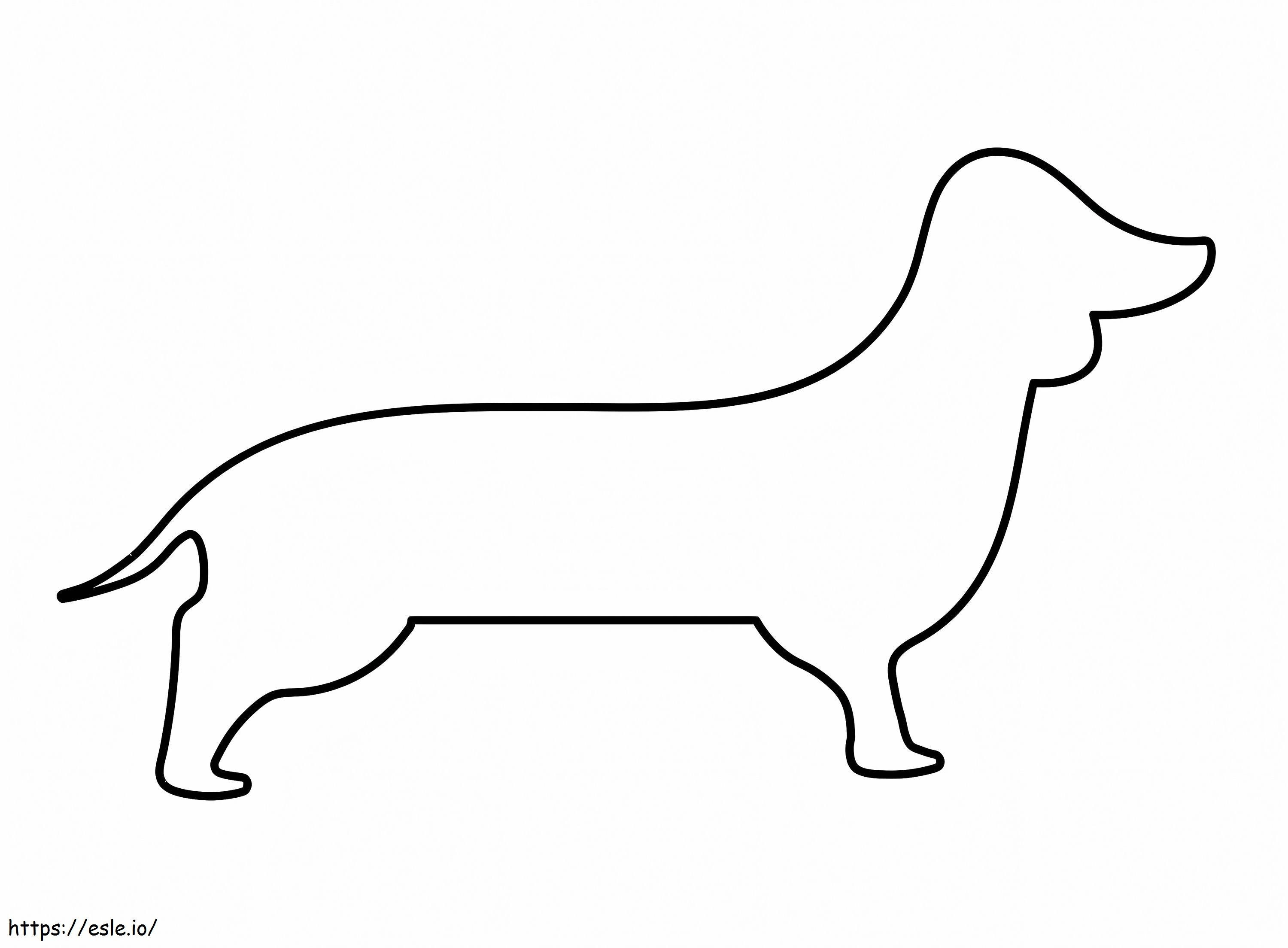 Dachshund Outline 1 coloring page