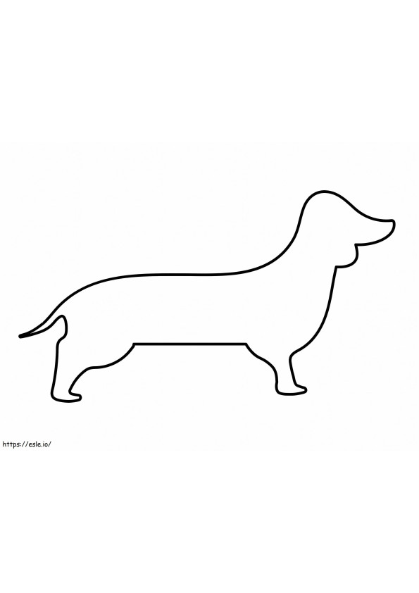 Dachshund Outline 1 coloring page