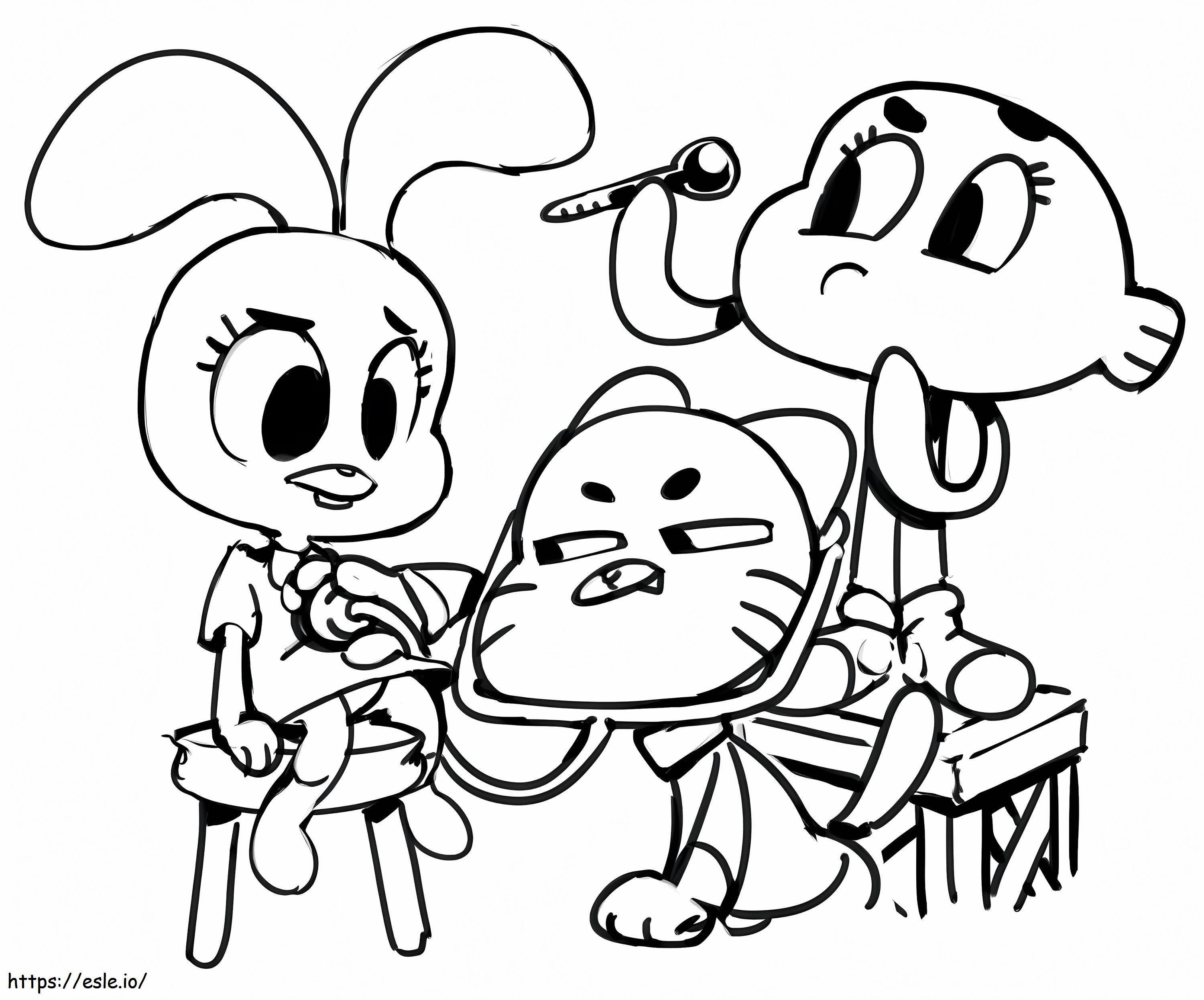 Gumball y Darwin juegan al doctor para colorear