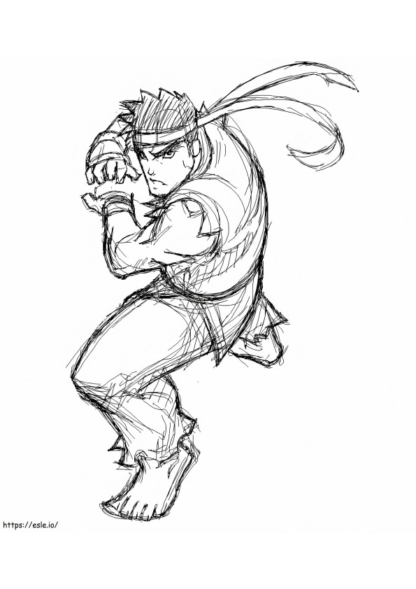 Pencil Drawing Ryu coloring page