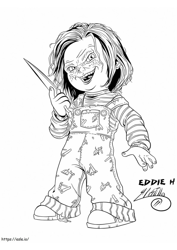 Coloriage Poupée Chucky à imprimer dessin