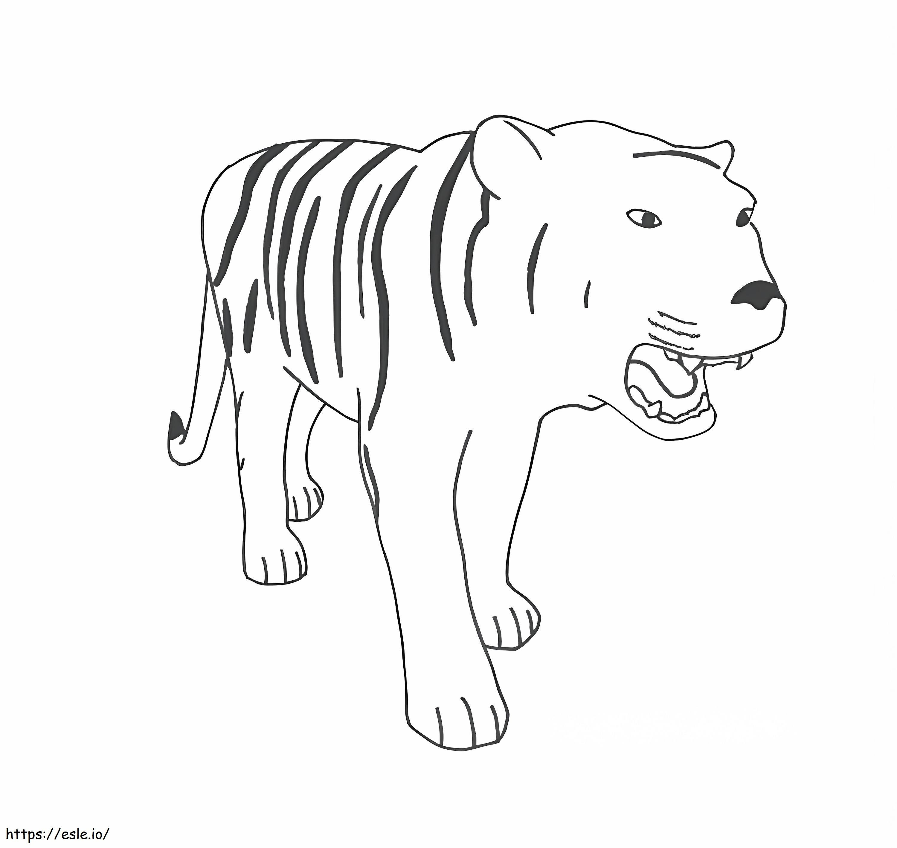 Coloriage Tigre facile à imprimer dessin